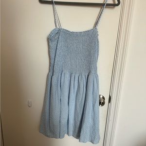 BLUE GINGHAM MINI DRESS - XL - LULUS